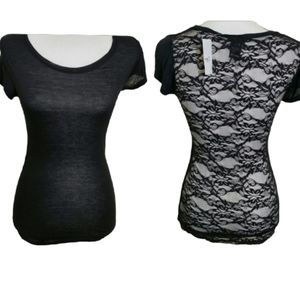 Rue 21 Lace Back Shirt Ruched Sides Sz Small New